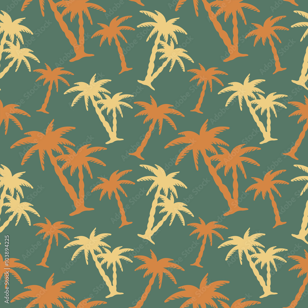 Fototapeta premium Seamless pattern with palm trees 