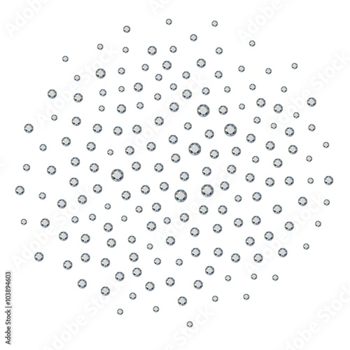 Small diamonds (gems, rhinestones) scattered around isolated on