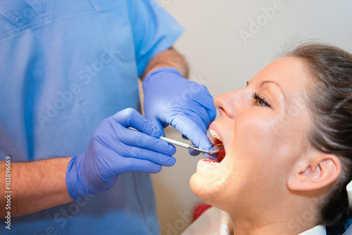 Visiting dentist for regular checkup
