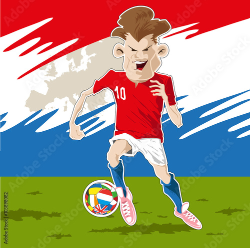 Soccer player kicking the ball