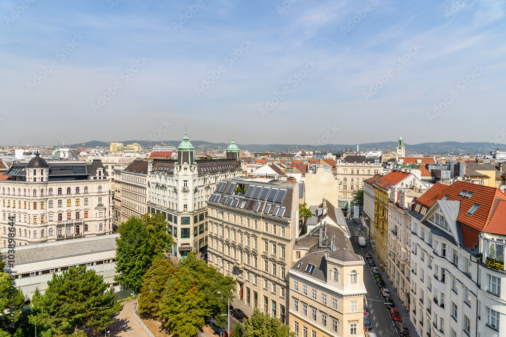 Fototapeta premium Aerial View Of Vienna City Skyline