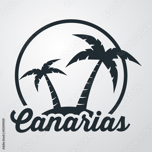 Icono plano Canarias en isla en fondo degradado