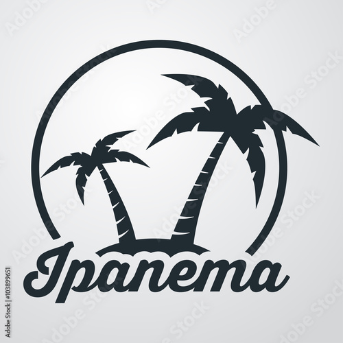 Icono plano Ipanema en isla en fondo degradado