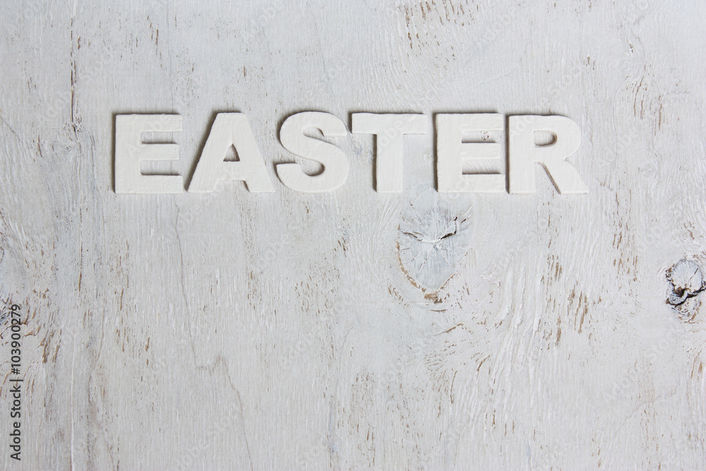 Easter word of white letters on a white background Easter word of white letters on a white background