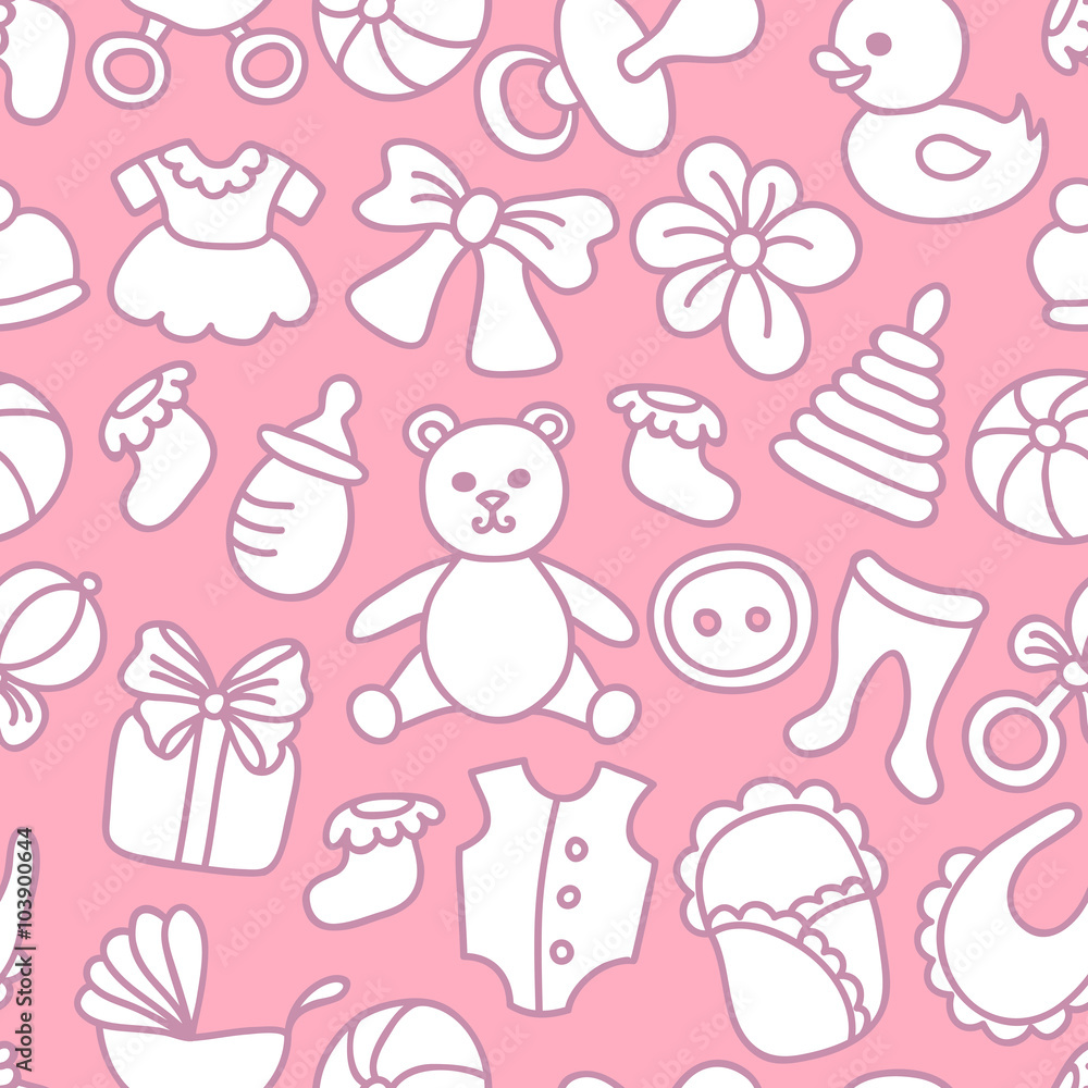 Baby Girl Seamless Pattern Baby Girl Seamless Pattern