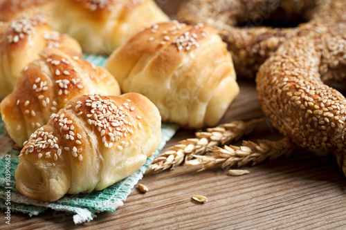  Fresh baked croissants 