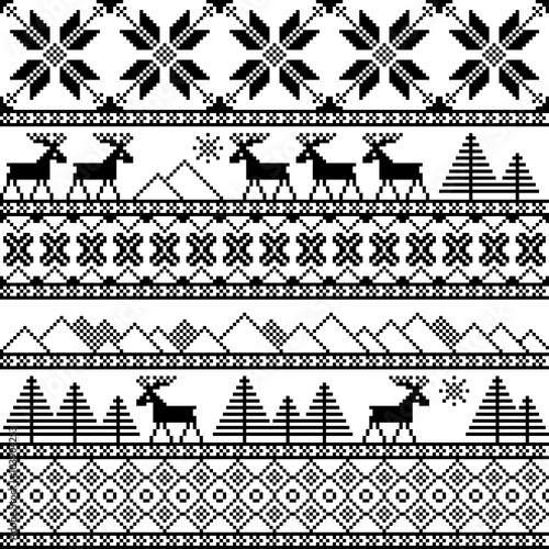 Traditional christmas knitted ornamental pattern
