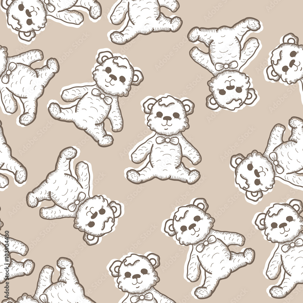 Seamless Baby Background with teddy bear Seamless Baby Background with teddy bear