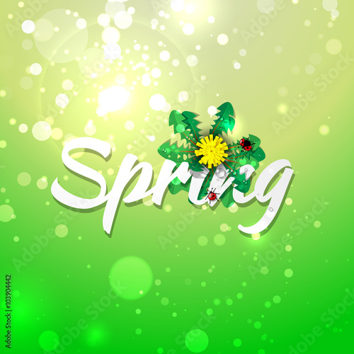 Green spring abstract background.