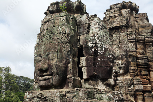 Faces of King Yayavarmann VII on the beautiful Bayon temple  Ang