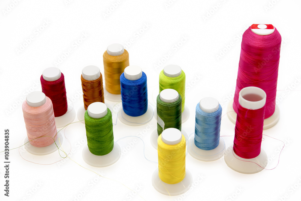 Cotton Threads Isolated On White Background Cotton Threads Isolated On White Background