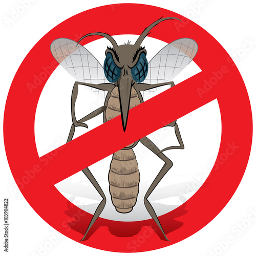 Nature, Mosquito stilt with prohibited sign, front