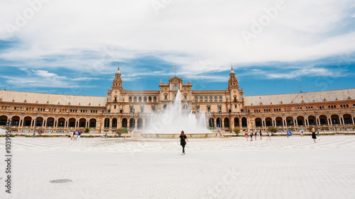 Plaza de Espana - landmark in Seville, Andalusia, Spain. Renaiss