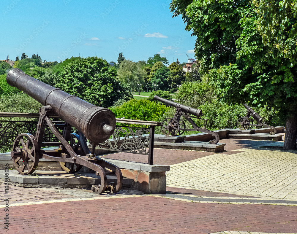 Medieval cannon in the park of Chernigov