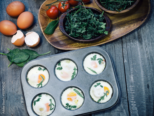 preparing egg muffins
