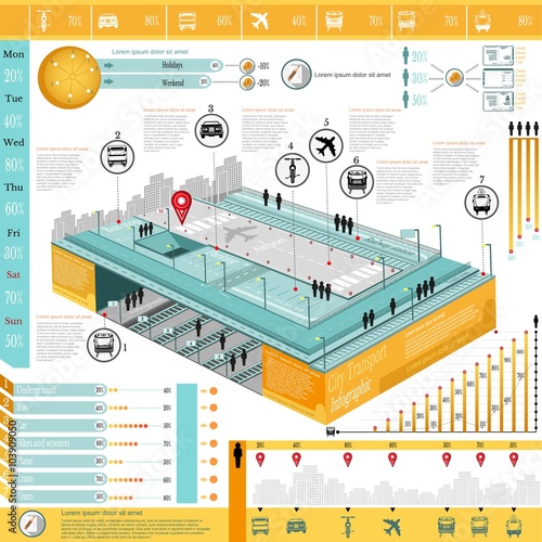 city transport infographic abstract city underground airport diagrams and transport icons