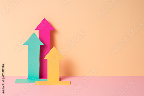 colorful paper craft infographics . business theme photo