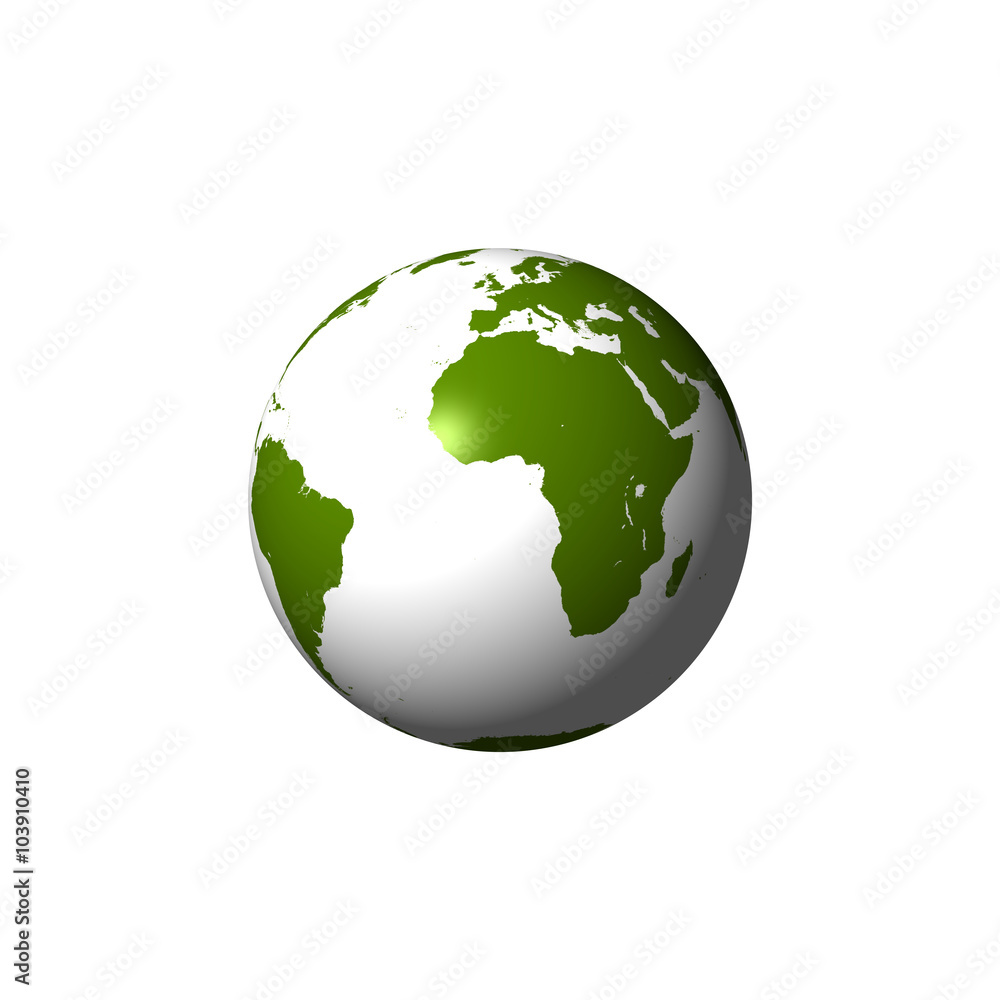 Weiß-grüner Globus