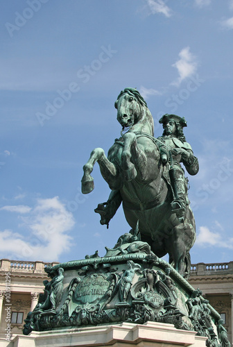 VIENNA, AUSTRIA - APRIL 22, 2010: Statue of Prince Eugene in front of Hofburg Palace, Vienna, Austria