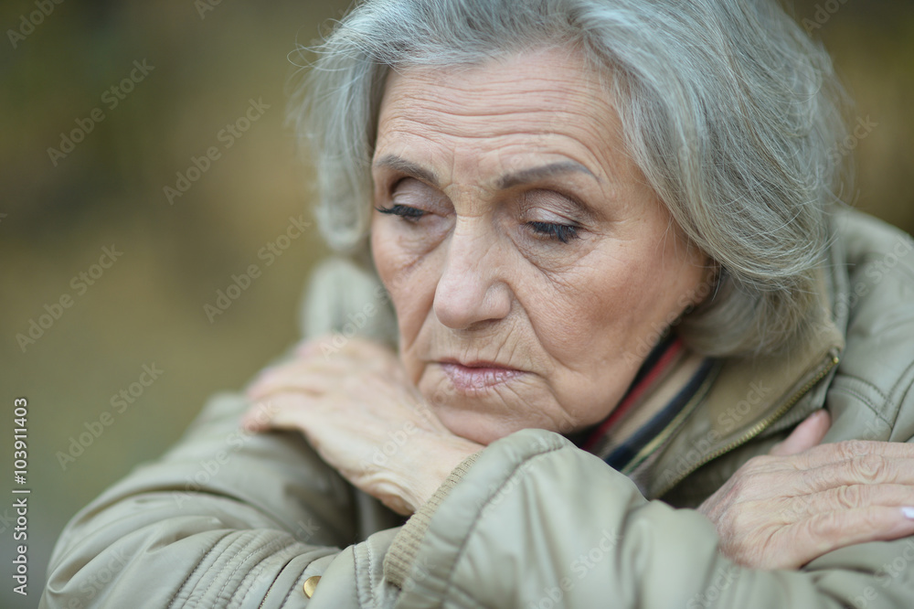 Nice sad old woman Nice sad old woman