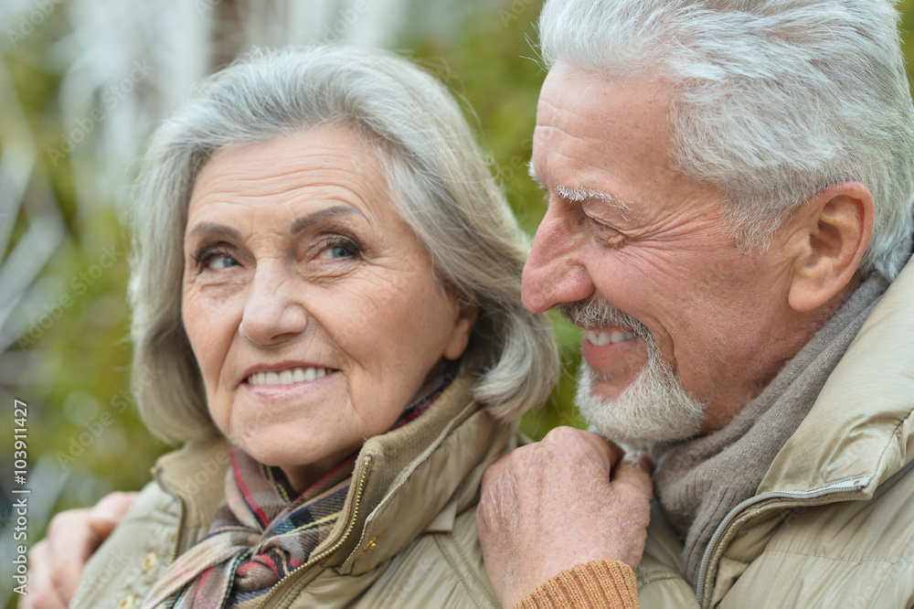 Senior couple in autumn park Senior couple in autumn park
