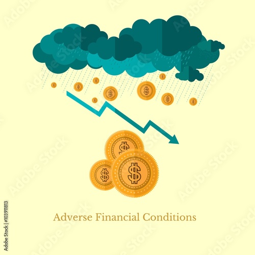 flat design business illustration adverse financial conditions for example weather