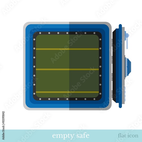 flat business icon open empty safe isolated on white