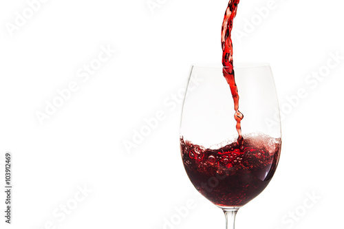 Glass with red wine