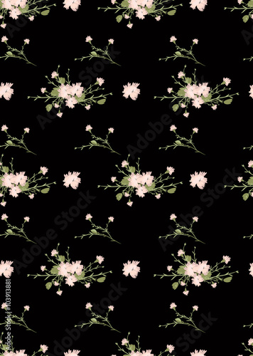 Floral carnation retro vintage background  vector illustration