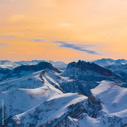 Mountain sunset winter!