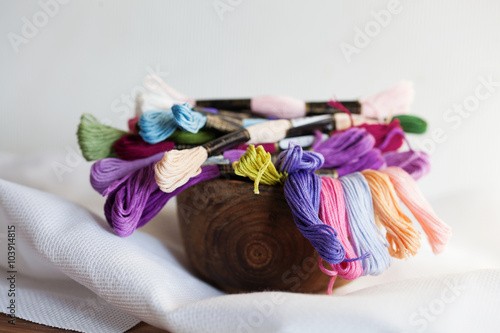 Multicolored long rope in a bunch © maksimka37