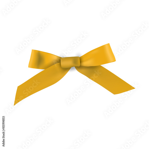 Realistic yellow gift ribbon