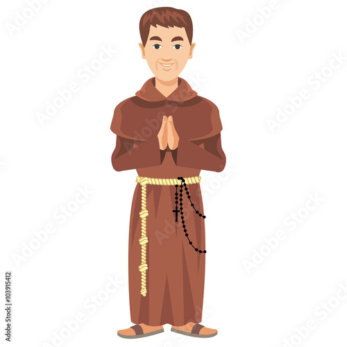 Franciscan monk in a cassock and rosary