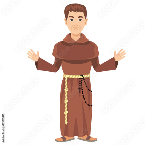 Franciscan monk in a cassock and rosary