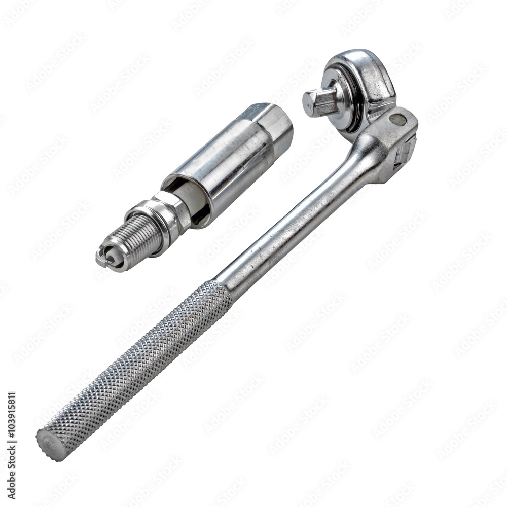 Spark plug and ratchet Spark plug and ratchet