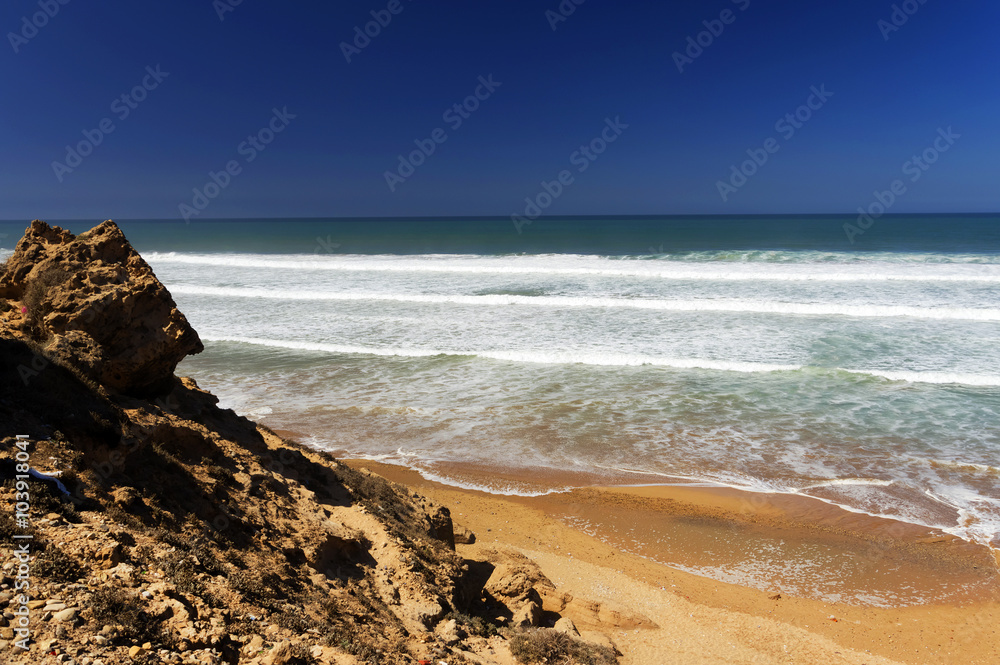 Atlantic beach near Essaouira, Morocco, Africa