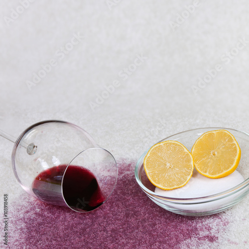 Red wine, salt and lemon