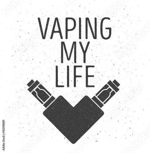 Logo or emblem of two electronic cigarettes in the form of heart