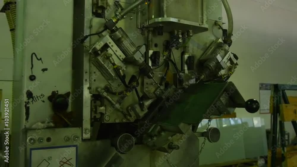 Machine With Drills, Punchers, Glass Factory Equipment, Zoom In Machine With Drills, Punchers, Glass Factory Equipment, Zoom In