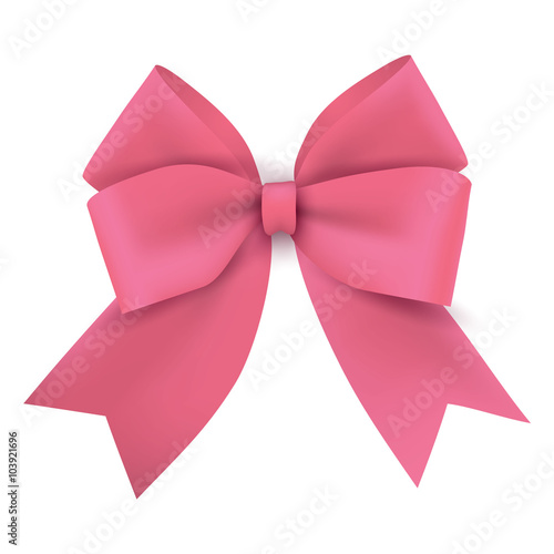 Realistic pink gift ribbon