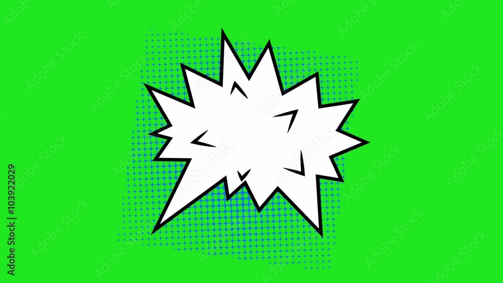 Pop art background animation. Comic style cloud on green background. Pop art background animation. Comic style cloud on green background.