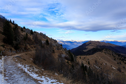 Winter panorama from Monte Grappa, Italy