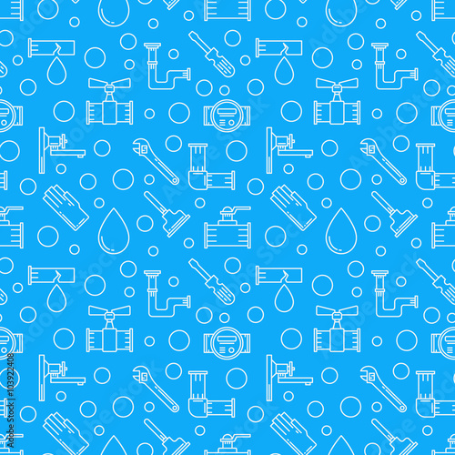 Blue plumbing services background