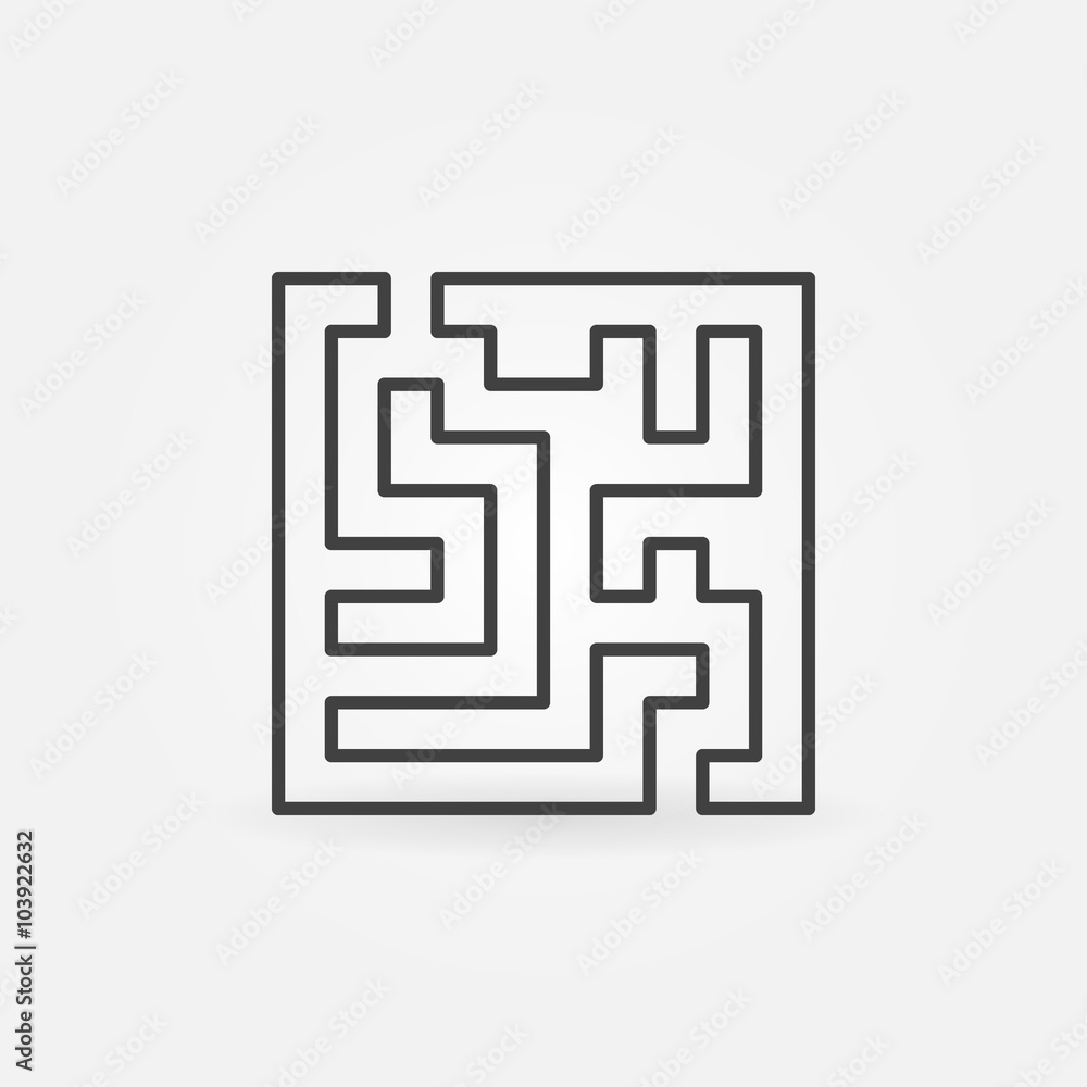 Square labyrinth vector icon Square labyrinth vector icon