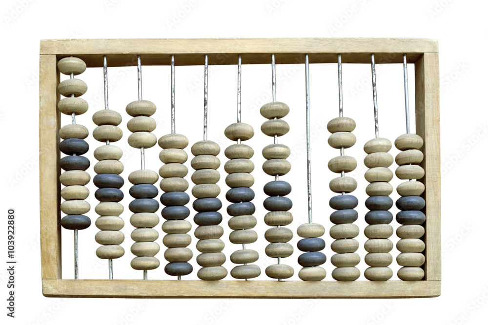 wooden abacus, isolated on white wooden abacus, isolated on white