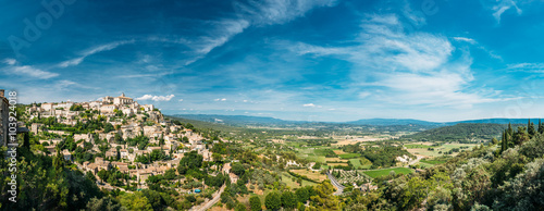 Scenic view of ancient hilltop village of Gordes in Provence, Fr photo