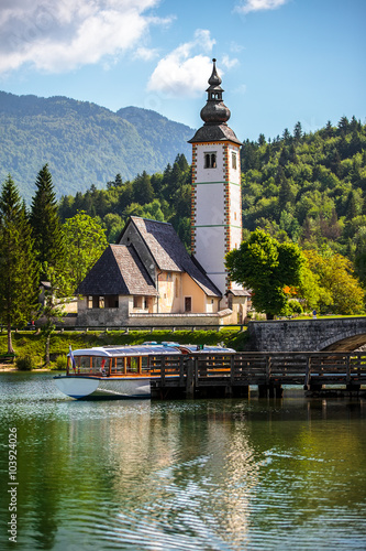 Принти на полотні Church of St John the Baptist, Bohinj Lake, Slovenia