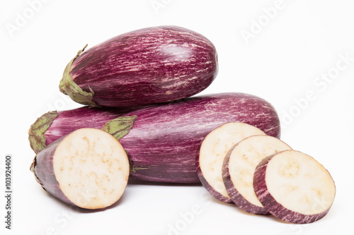 eggplants isolated on a white background.
