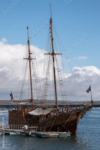 Wallpaper Mural Vintage restored Caravel ship anchored Torontodigital.ca