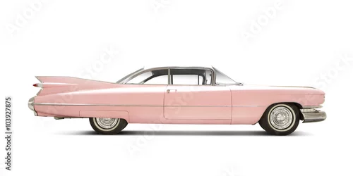 Obraz Cadillac Eldorado 1959 na białym tle. Wszystkie logo usunięte.